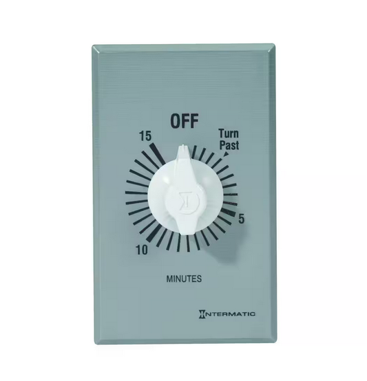 20 Amp 15-Minute Spring Wound In-Wall Timer - Silver - 91000632784