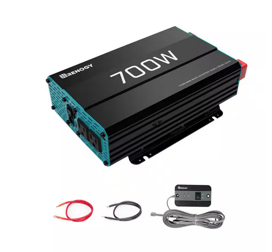 700-Watt Pure Sine Wave Inverter 12V DC to 120V AC Converter for Off-Grid Solar Power w/ Built-in 5V/2.1A USB Port