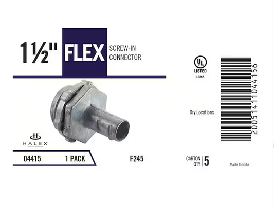 1-1/2 in. Flexible Metal Conduit (FMC) Screw-In Connector - 9478749