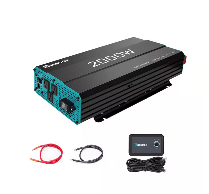 2000-Watt Pure Sine Wave Inverter 12V DC to 120V AC Converter for Off-Grid Solar Power w/ Built-in 5V/2.1A USB Port - 91004153230