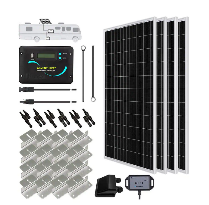 400-Watt Monocrystalline Solar RV Kit with 30 Amp Charger Controller - 91006101525