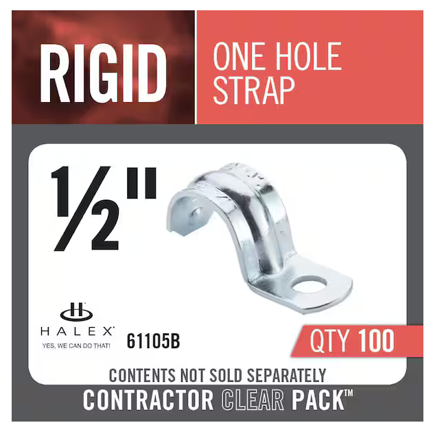 1/2 in. Rigid 1-Hole Conduit Straps (100-Pack) - 9246242