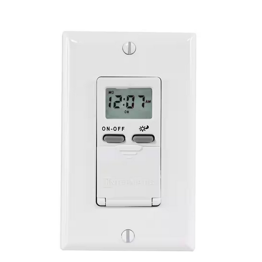 15 Amp 7-Day Indoor Astronomic Digital In-Wall Timer, White - 91000632782
