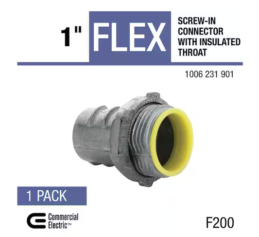 1 in. Flexible Metal Conduit (FMC) Screw-in Connector with Insulated Throat - 91006231901