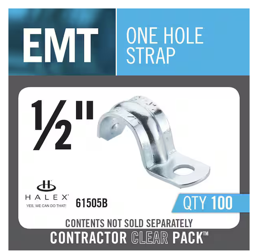 1/2 in. Electrical Metallic Tube (EMT) 1-Hole Straps (100-Pack) - 9286336