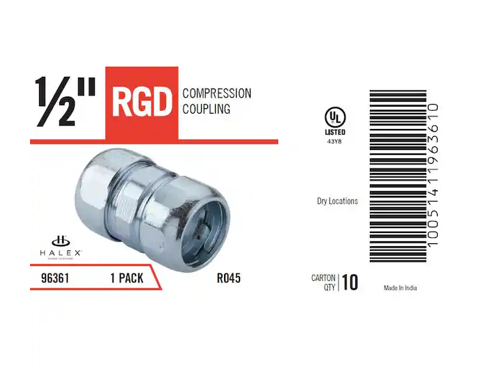 1/2 in. Rigid Compression Coupling - 9621064