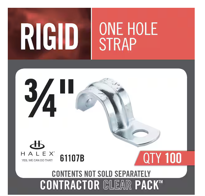 3/4 in. Rigid 1-Hole Straps (100-Pack) - 9246290