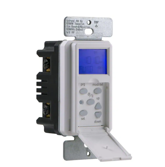 15 Amp In-Wall 3-Way Daylight Adjusting Digital Timer Switch with Screw Terminals, White - 91002229532