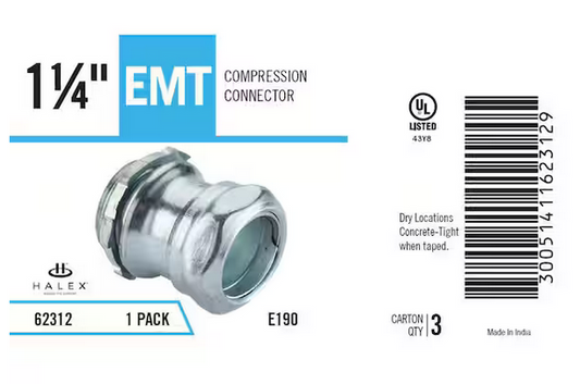 1-1/4 in. Electrical Metallic Tube (EMT) Compression Connector - 9605883