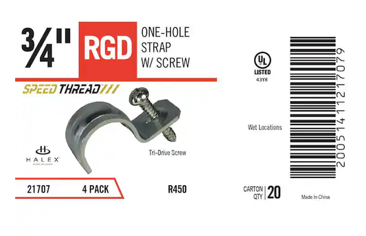 RGD 3/4 in. 1-Hole Speed Thread Strap (4-Pack) - 91005871324