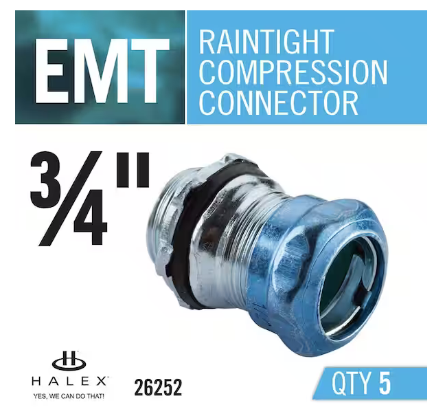 3/4 in. Electrical Metallic Tube (EMT) Rain Tight Connector - 9174628