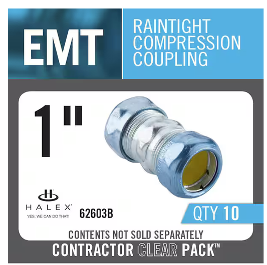 1 in. Electrical Metallic Tube Rain Tight Compression Couplings (10-Pack) - 91002085801