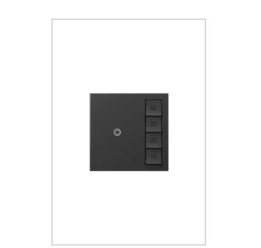 Adorne Sensa 15 Amp 60, 40, 20, 10 Minute Single-Pole/3-Way Indoor Countdown Timer Switch with Microban, Graphite - 91004633535