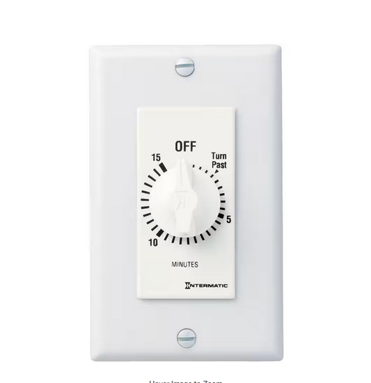 20 Amp 15-Minute Spring Wound In-Wall Timer - White - 91000632787