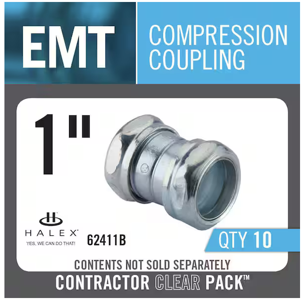 1 in. Electrical Metallic Tube Compression Couplings (10-Pack) - 91002085790