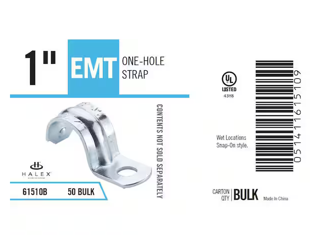 1 in. Electrical Metallic Tube (EMT) 1-Hole Straps (50-Pack) - 91000517732