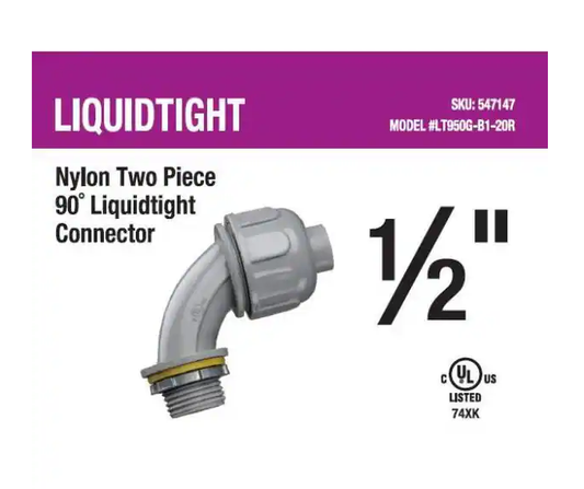 1/2 in. 2-Piece 90° Liquid Tight Connector - 9547147