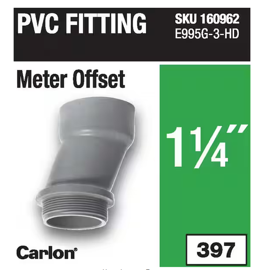 1-1/4 in. Elbow PVC Meter Offset - 9160962