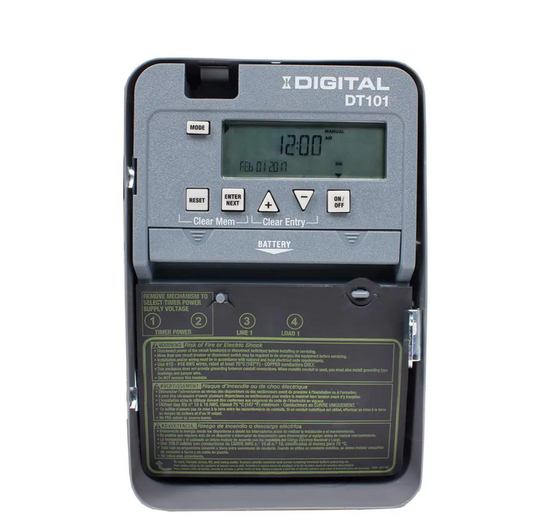 DT Series 1-Circuit 20 Amp 24 Hour Indoor Surface Mount Timer with Battery Backup, Gray - 91002079620