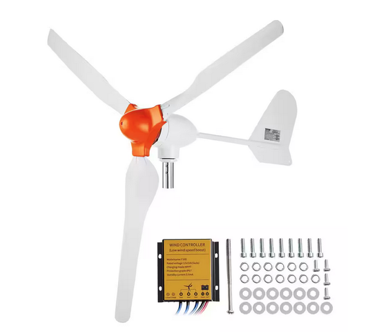 800-Watt Wind Turbine Generator 12-Volt 3-Blade Wind Power Generator with MPPT Controller, Adjustable Direction for Home - 91011847414