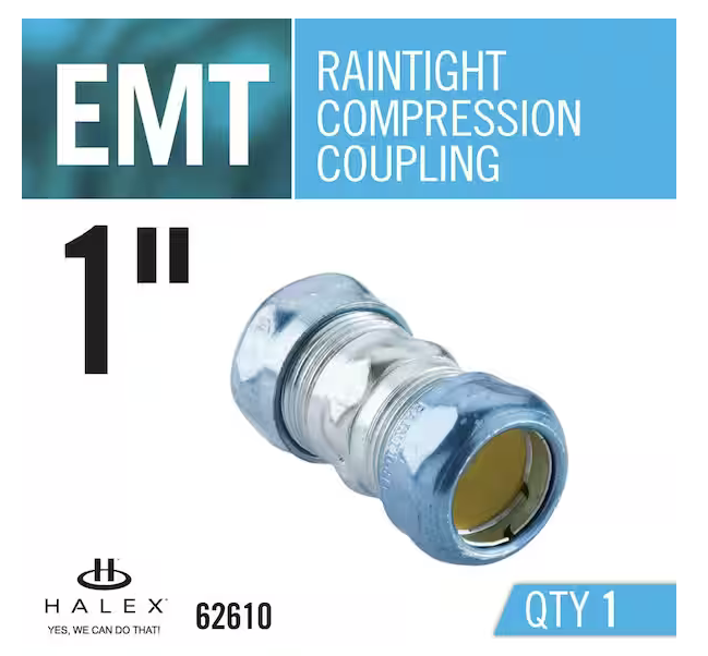 1 in. Electrical Metallic Tube (EMT) Rain Tight Coupling - 9174597