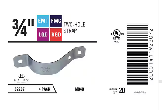 Universal 3/4 in. 2-Hole Strap (4-Pack) - 91005871347