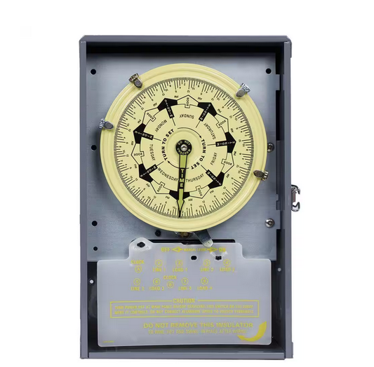 T7000B Series 40 Amp 7-Day Mechanical Time Switch with Indoor Enclosure - Gray - 91001264354