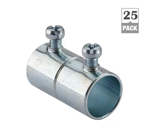 3/4 in. Standard Fitting Electrical Metallic Tube (EMT) Set-Screw Coupling (25 Pack) - 9853884