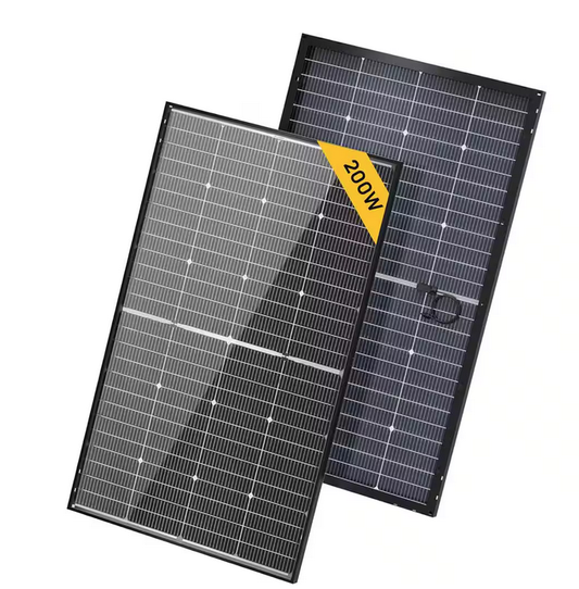 16BB 200W Bifacial Solar Panel Work for 12V/24V Charger RV Camping Home Boat Marine Curve Surface Parallel Design Black - 9012221342