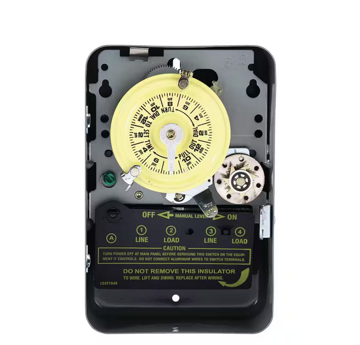 T170 Series 40 Amp 24-Hour Mechanical Time Switch with Skipper and Indoor Enclosure - Gray - 91001264329