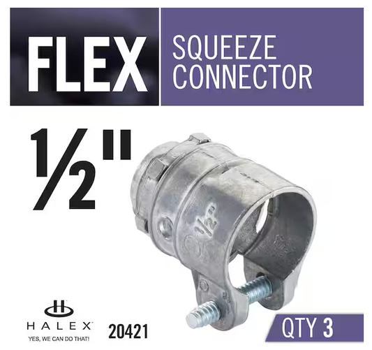 1/2 in. Flexible Metal Conduit (FMC) Squeeze Connector (3-Pack) - 9855995