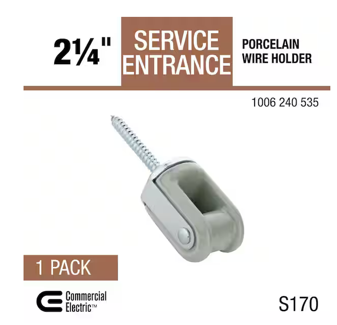 2-1/4 in. Service Entrance (SE) Heavy-Duty Porcelain Wireholder - 91006240535