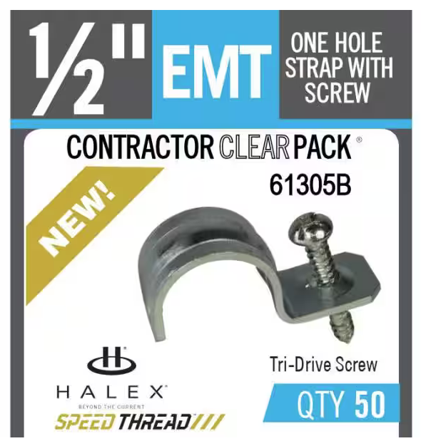 EMT 1/2 in. 1-Hole Speed Thread Strap (50-Pack) - 91005871317