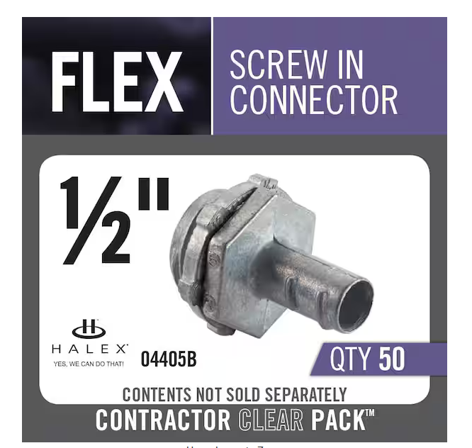 1/2 in. Flexible Metal Conduit (FMC) Screw-In Connectors (50-Pack) - 9705888