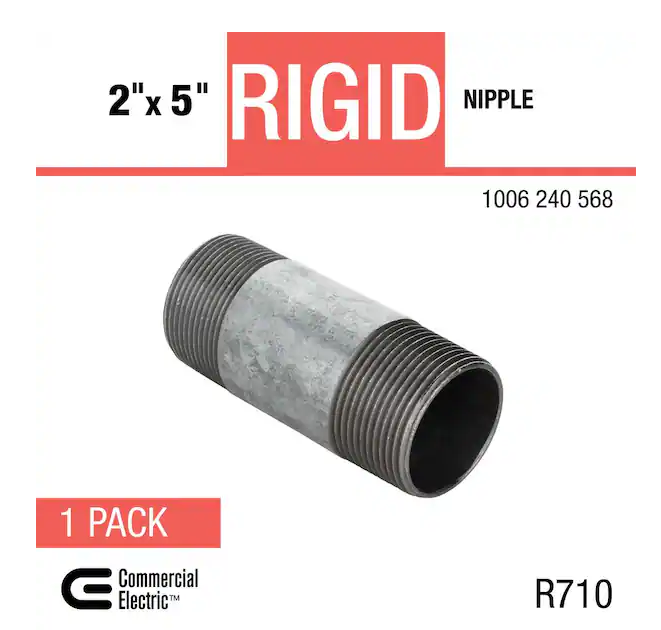 2 Rmc Conduit 2 in. x 5 in. Rigid Metal Conduit (RMC) Nipple - 91006240568 – All ...