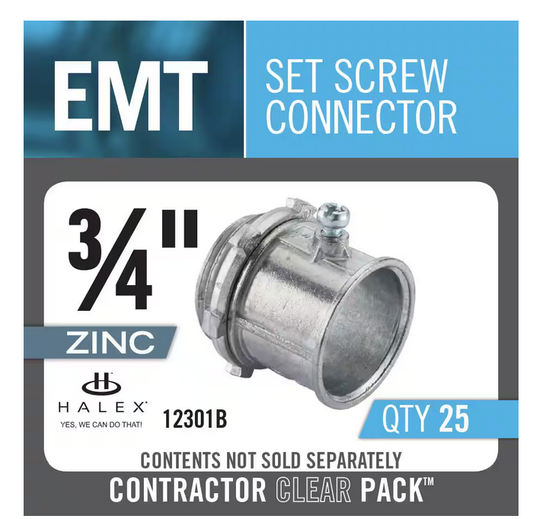 3/4 in. Electrical Metallic Tube (EMT) Set-Screw Connector (25-Pack) - 9924446