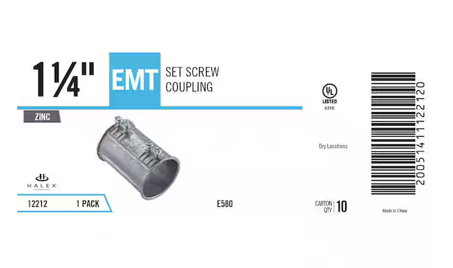 1-1/4 in. Electrical Metallic Tube (EMT) Set-Screw Coupling - 9605956