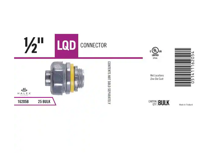 1/2 in. Liquid-Tight Connectors (25-Pack)