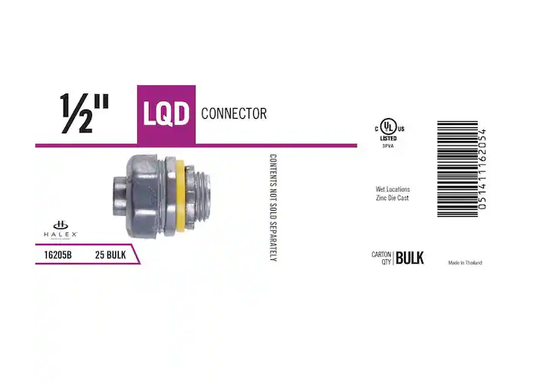 1/2 in. Liquid-Tight Connectors (25-Pack)