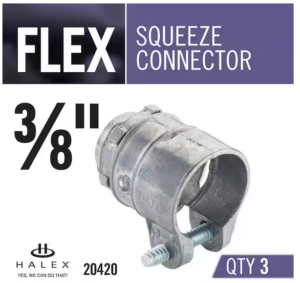 3/8 in. Flexible Metal Conduit (FMC) Squeeze Connectors (3-Pack) - 9855979