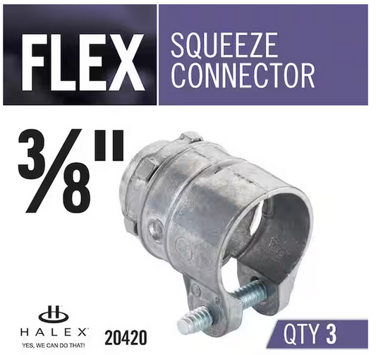 3/8 in. Flexible Metal Conduit (FMC) Squeeze Connectors (3-Pack) - 9855979