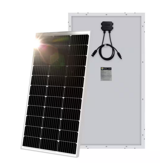 100-Watt Solar Panel 12-Volt Mono Off Grid Battery Charger for Trucks - 91010734009