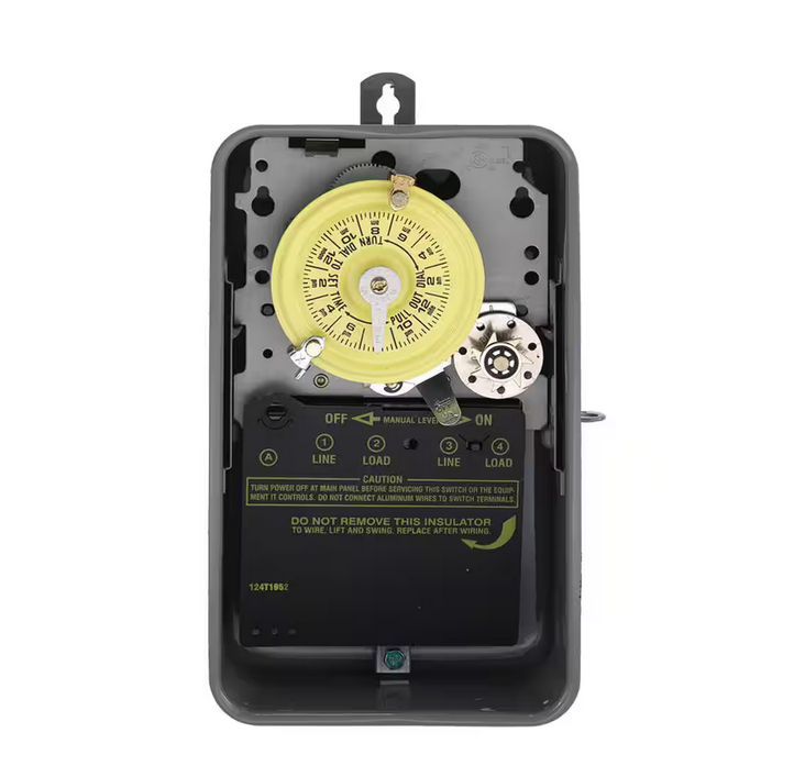 T170 Series 40 Amp 24-Hour Mechanical Time Switch with Skipper and Outdoor Enclosure - Gray - 91001264332