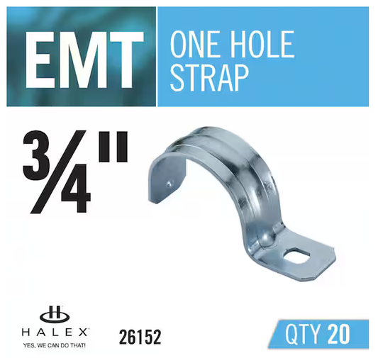 3/4 in. Standard Fitting Electrical Metallic Tube (EMT) 1-Hole Straps (20-Pack) - 9403695