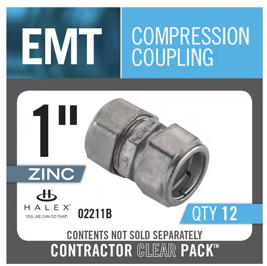 1 in. Standard Fitting Zinc Electrical Metallic Tube Compression Couplings (12-Pack) - 91002085761