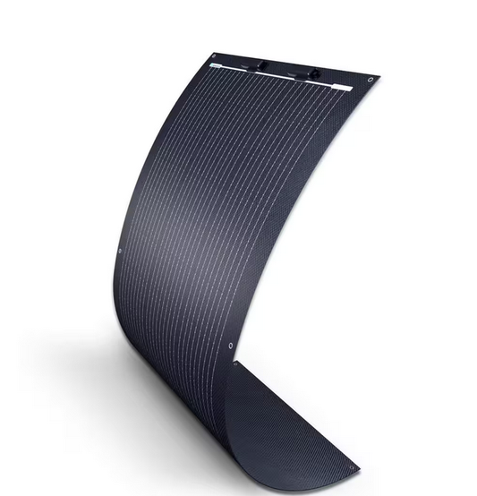 Black Division 100-Watt Flexible Lightweight Monocrystalline Solar Panel for Boat, Cabin, RV, Camper - 91007824123