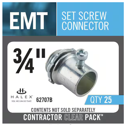 3/4 in. Electrical Metallic Tube (EMT) Set-Screw Connectors (25-Pack) - 9853851