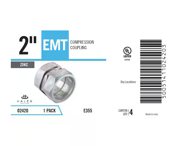 2 in. Electrical Metallic Tube (EMT) Compression Coupling - 9921054