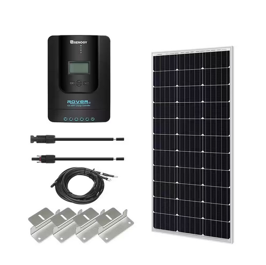 100-Watt 12-Volt Off-Grid Solar Starter Kit w/ 1-Piece 100W Monocrystalline Panel and 40A MPPT Rover Charge Controller - 91006126838