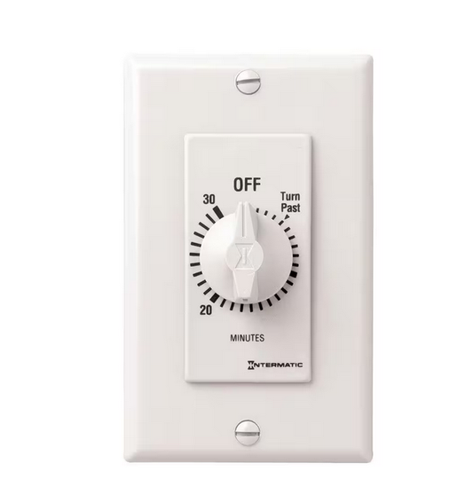 20 Amp 30-Minute Indoor In-Wall Spring Wound Timer, White - 91004087572